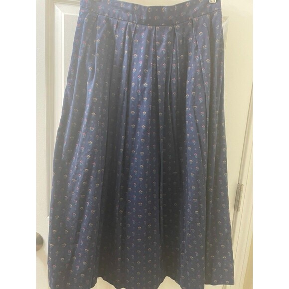 VTG Lands End Pleated Midi Skirt Cottagecore - Picture 7 of 8